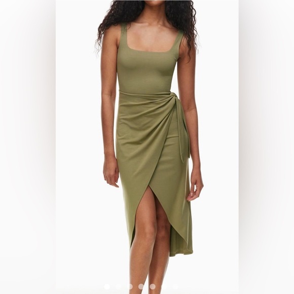 Wilfred Dresses & Skirts - Aritzia Wilfred Olive Green Saturn Midi Dress size M
